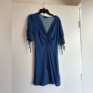 Topshop blue with white polka dots dress